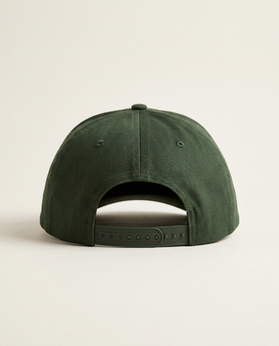 Tevilah forest-green snapback — back