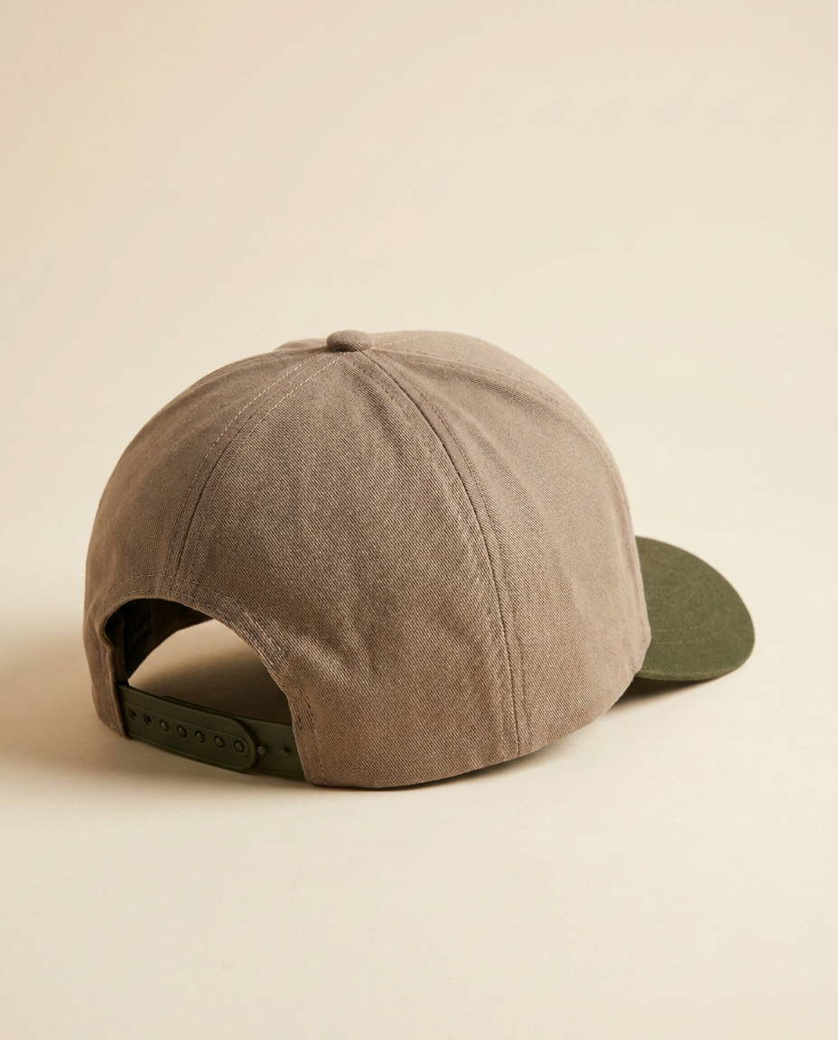 Tevilah stone and olive snapback — back
